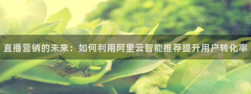 蜘蛛体育官网入口：直播营销的未来：如何利用阿里云智能推荐提升用户转化率